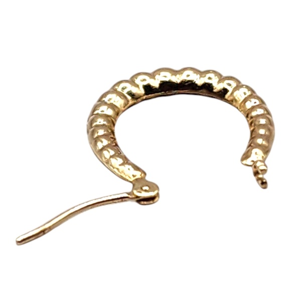 14 Karat Yellow Gold Shrimp Oval Hoop Earrings #20486 - Picture 6 of 7